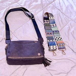 Modern and Chic Navy Kara Crossbody Bag